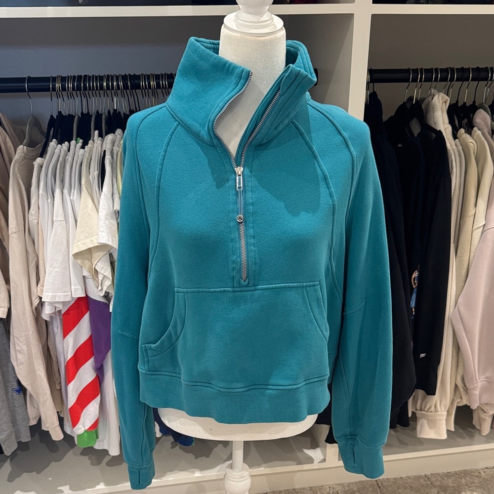 lululemon athletica Teal Half-Zip Pullover Hoodie